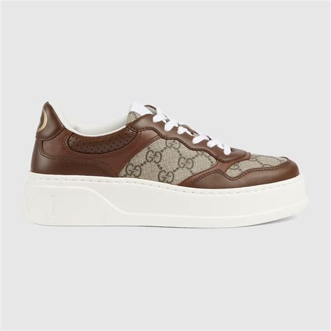 scarpe gucci da donna zaterrone|Sneaker donna GG in tessuto e pelle marrone .